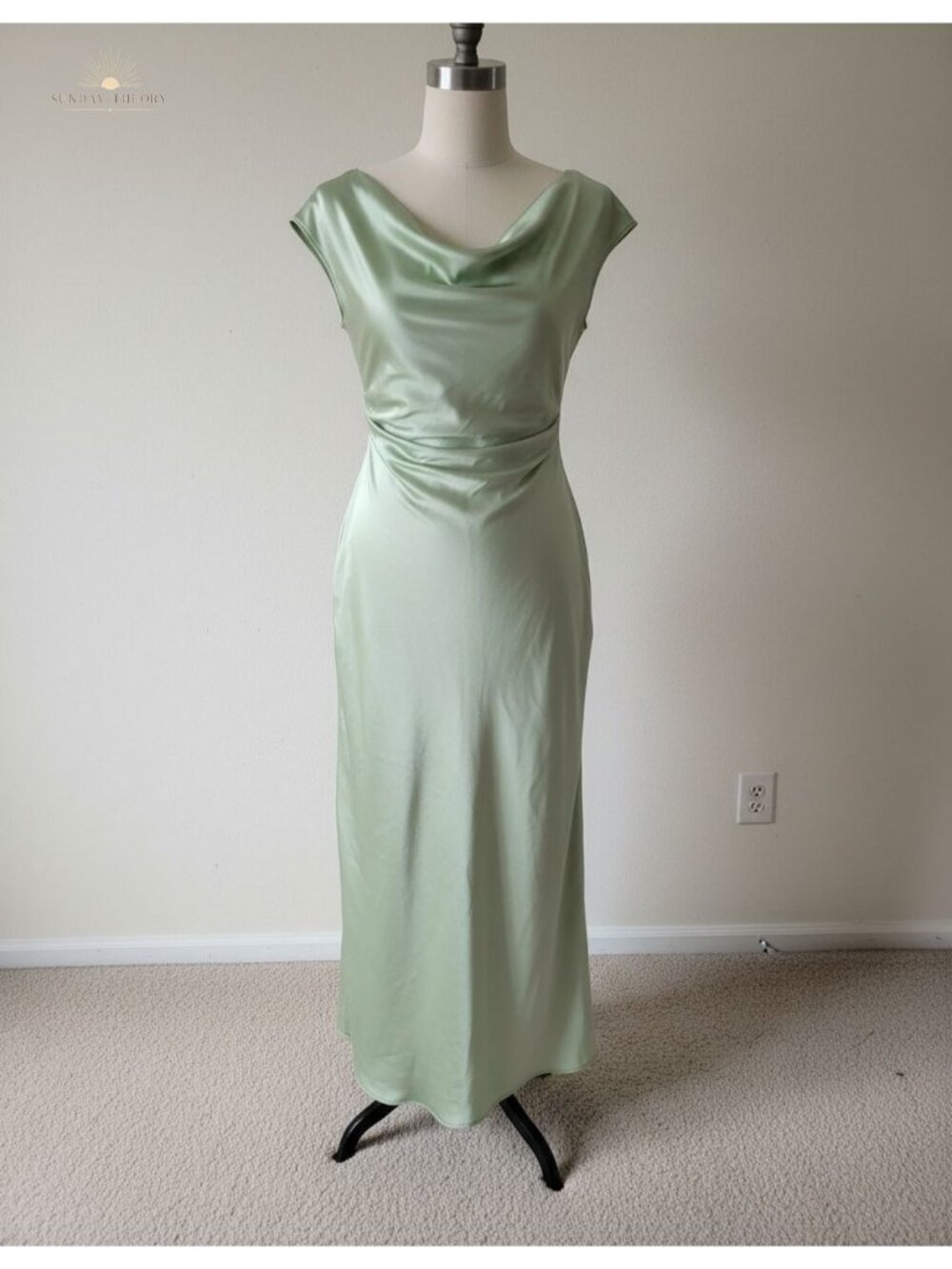 Women's Formal Satin Backless Midi Dress Cocktail Wedding Guest